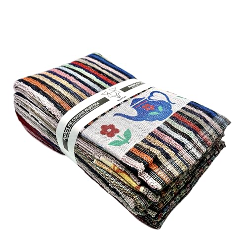 Bufftex Paños de Cocina de Algodón Rizo - Pack de 6 Trapos Altamente Absorbentes y Antibacterianos - Multiusos para Secar Platos, Limpiar Superficies y como Agarrador de Cocina - 50x50 cm