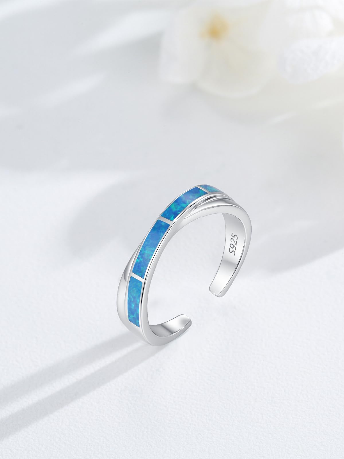 Glaube Liebe Hoffnung/Ich kann alles machen Ring 925 Sterling Silber Opal Ring Schmuck Verstellbarer Ring Damen Mädchen Frauen