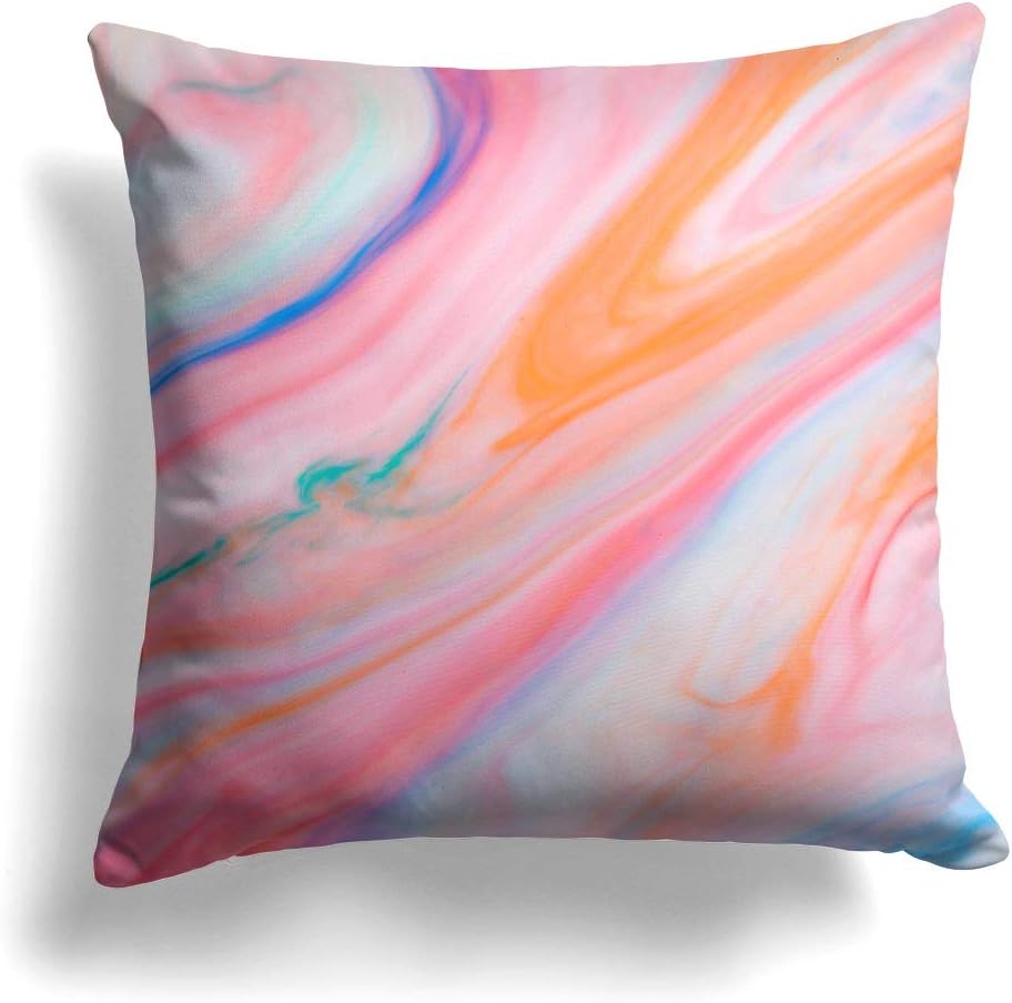Design Skinz Magical Coral Marble V5 Custom Decorative Home Decor Indoor or Outdoor Throw Pillow Cover Plus Cushion Set for Sofa, Bed or Couch (Pillow Case Cover Plus Cushion)