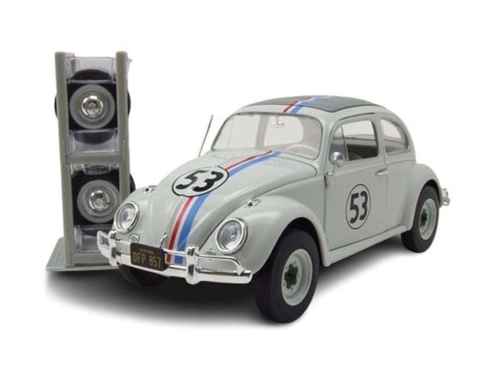 Jada Toys Disney Car Herbie The Love Bug (19 cm) - Volkswagen Beetle Model Car to "A Great Beetle" Made of Metal with Parts to Open, Toy Vehicle for Collectors and Fans from 8 Years