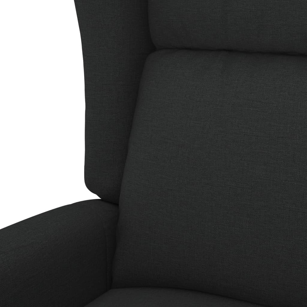 Sillón orejero reclinable eléctrico Tela Negro Negro,3098321