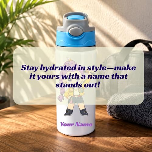 Image of Personalized KPOP Printed Aluminium Sipper Bottle 600ml for Kids | Custom Name School Water Bottle | Birthday Return Gifts | Gift for Brother, Sister, Friends|Customised Gift