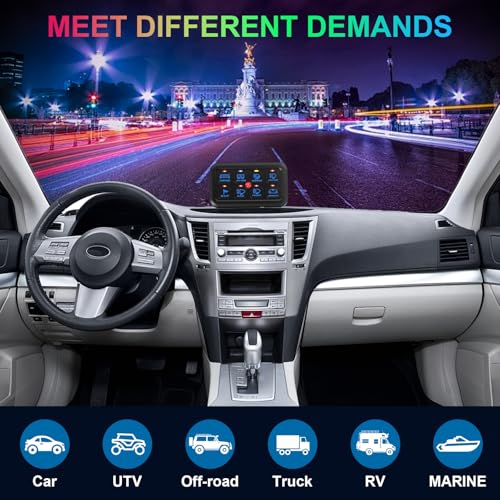 image for Defabee 8 Gang Switch Panel Control Panel, RGB Toggle Momentary Pulsed