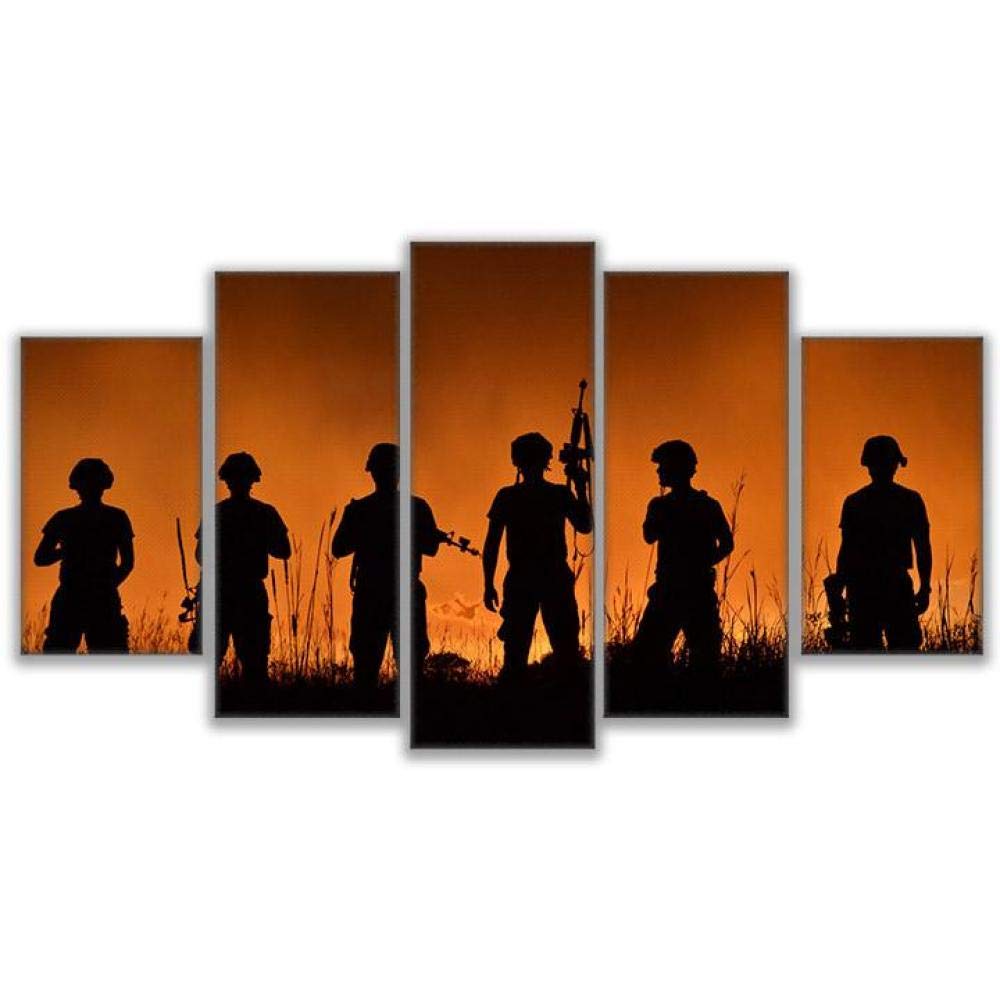 Impression sur toile 5 pièces Forces spéciales murale HD pour salon - 8