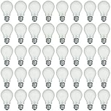 48 Pack of 60 Watt Long Life Incandescent Light Bulb, 130 Volt, Warm White, 3200K, Frost Finish, Medium Base, Rough Service - Vibration Resistant: Classic & Beautiful Natural Light Appearance 100 CRI