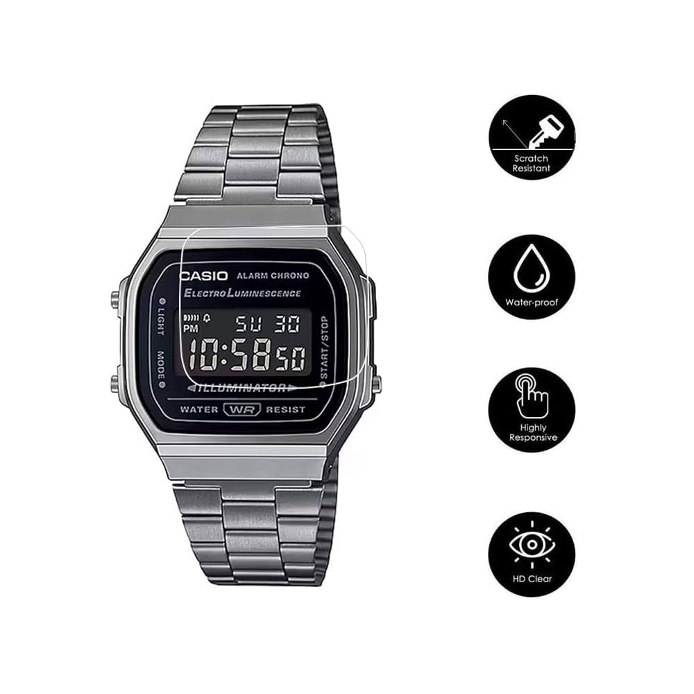 CASIO チープカシオ A168WGG-1B 9H高硬度保護フィルム貼付済み
