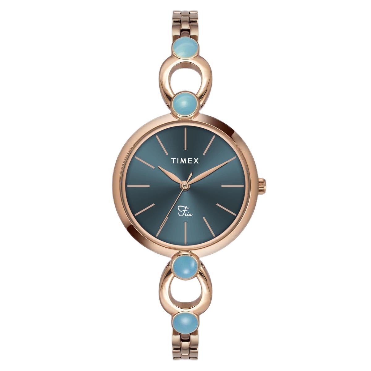 TIMEX Fria Women Teal Round Dial Analog Watch - TWEL18106 (B0D2DF527W) Amazon Price History, Amazon Price Tracker