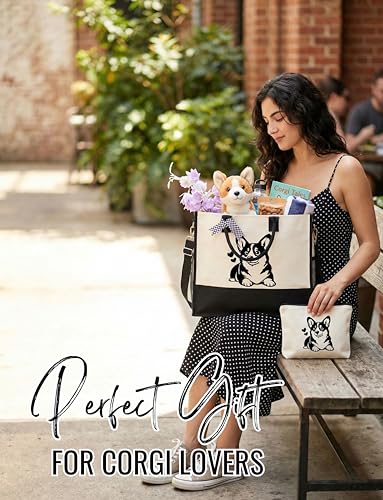 Bolso Tote Corgi para Mujer con Cierre y Correa miniatura 4