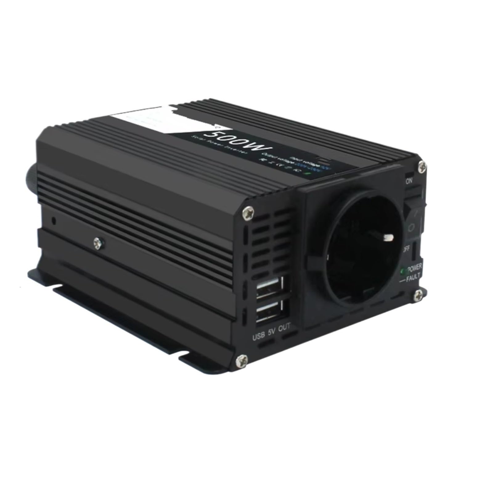 Convertisseur Onduleur Voiture 500 W DC 12 V vers AC 110 V 220 V 50 Hz 60 Hz Adaptateur Transformateur Automatique Double Prise USB Universelle Convertisseur Pur Sinus(12V 220V EU Black)