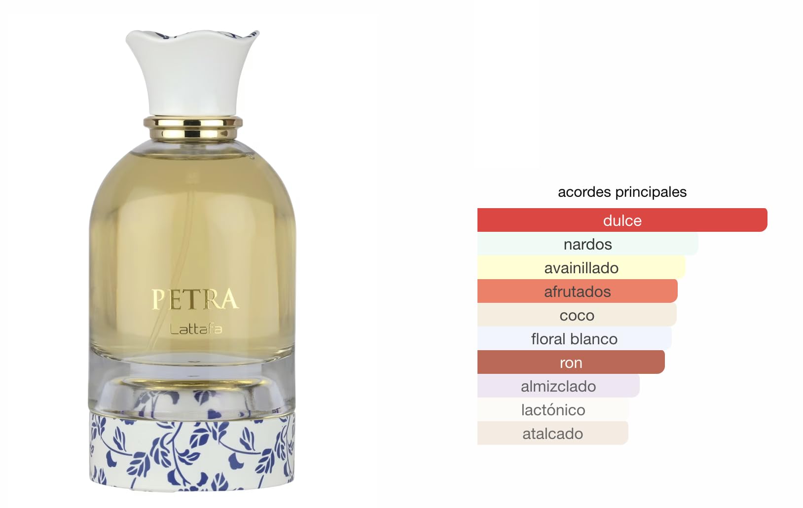 Perfume Petra Eau de Parfum 100ml, Perfume Árabe Unisex de Larga Duración, Incluye Atomizador Recargable 5 ml, Fragancia árabe floral frutal gourmand con ciruela, coco, praliné y vainilla (Petra)
