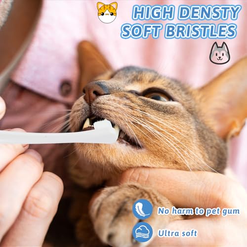 Image of CIATBYYJ 2 Pack Puppy Toothbrush, Soft Bristles Small Dog Toothbrush, Toothbrushs for Dogs Cats Sensitive Gum&Teeth, Smooth Bristles Head Tooth Brush Deep Clean Kit for Puppy, Kitten, Small Dog & Cat