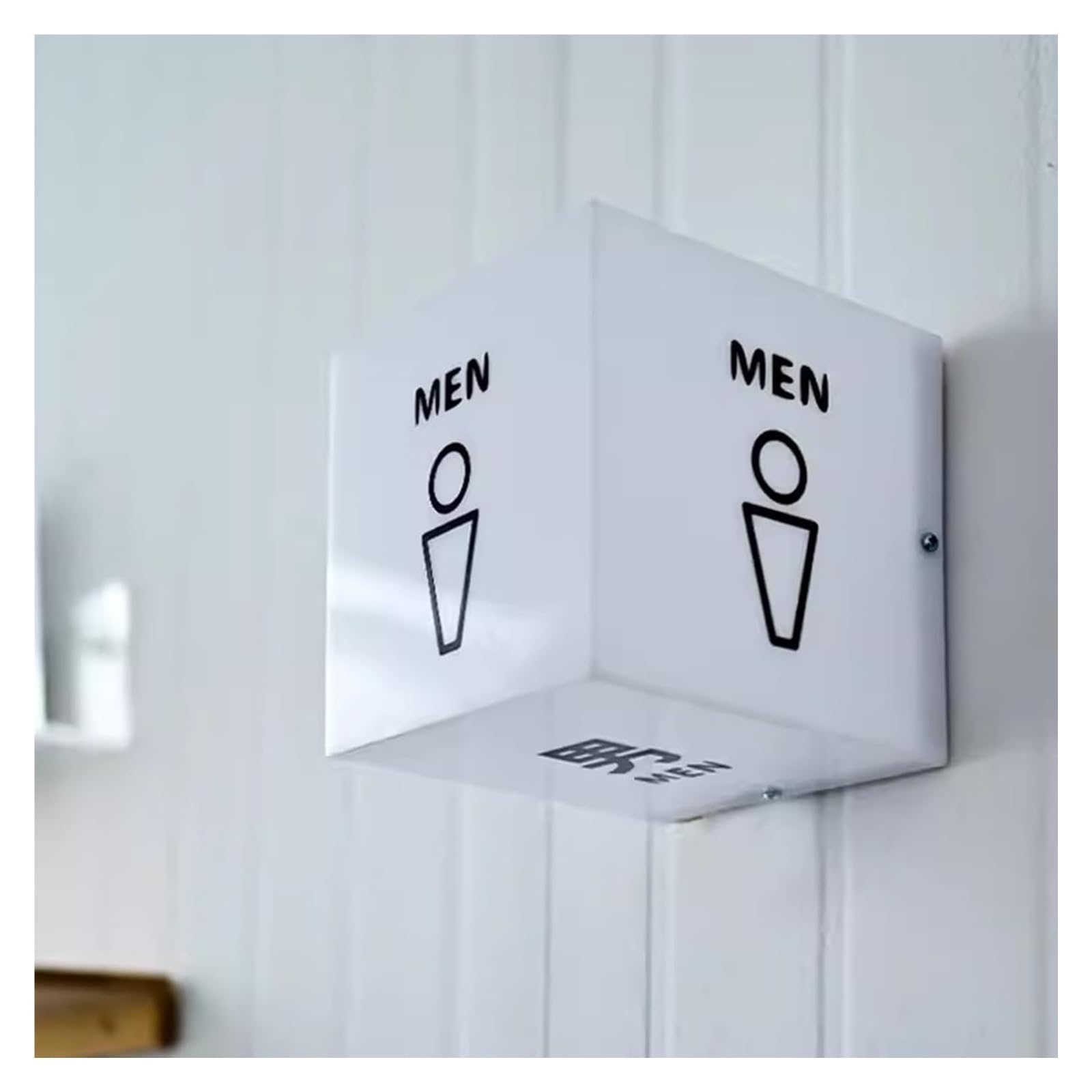 Carteles para aseos, Letrero iluminado con luz de baño acrílico, caja luminosa en forma cubo 6 pulgadas