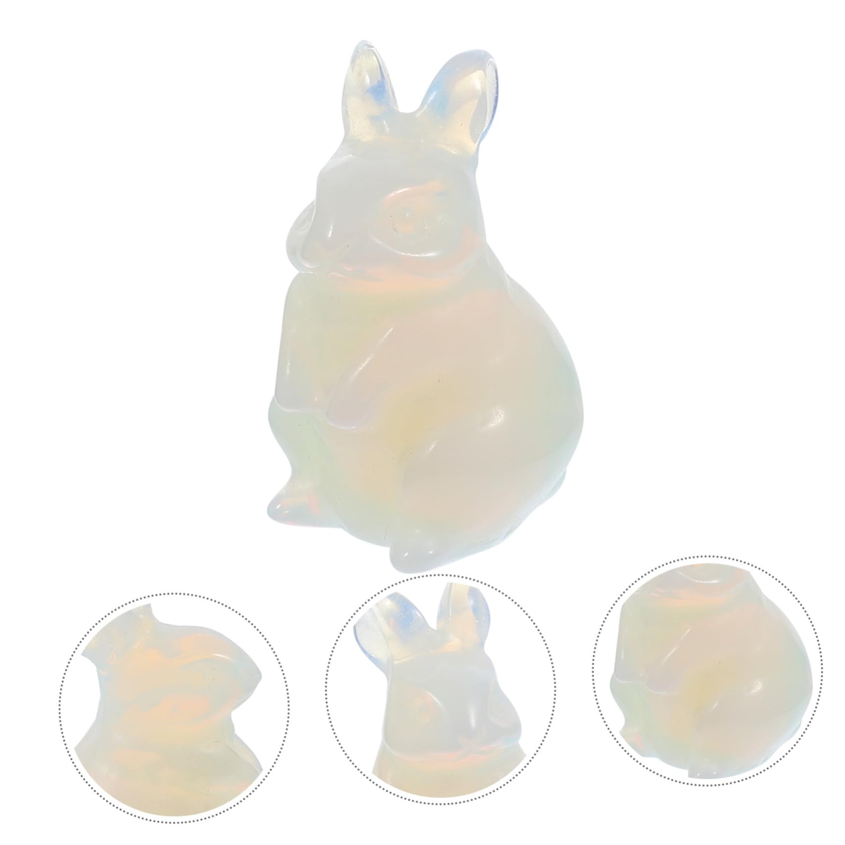 UKCOCO 3 Pièces Figurine Pierre de Lapin Adorable Statue Décorative pour Bureau et Jardin Accessoire de Décoration Élégant et Durable