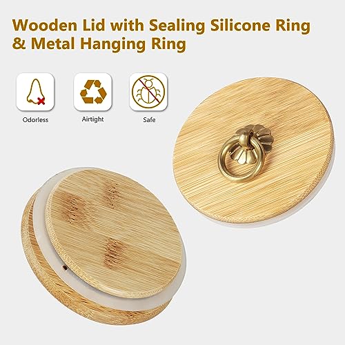 Yiter 2-Packs Glass Storage Jar, 700ml 24oz Clear Storage Canisters with Lids for Tea Coffee Nuts, Striped Glass Jars with Metal Handle for Kitchen, Pantry (Conical) - Cosy Home Interiors Yiter 2-Packs Glass Storage Jar, 700ml 24oz Clear Storage Canisters with Lids for Tea Coffee Nuts, Striped Glass Jars with Metal Handle for Kitchen, Pantry (Conical) - Image 5