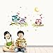 Produktbild Zhen+ Eulen,Star Mond Äste und Blumen - Wandsticker (Eule Wanddekoration Wohndeko Kinderzimmer Babyzimmer Jugendzimmer Wohnzimmer Wand Aufkleber niedlich süß Baum Flower Zweig schön Cute Wandbild)