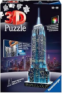Ravensburger Empire State Building - Night Edition - 216 Piece 3D Jigsaw Puzzle for Kids and Adults - Easy Click Technology Means Pieces Fit Together Perfectly