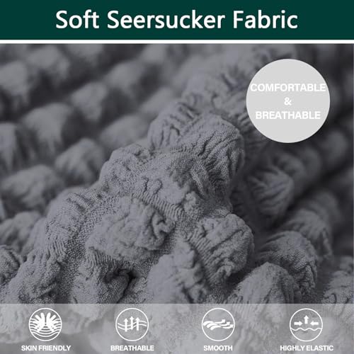 Funda de futón seersucker para sala de estar con sofá cama plegable 4