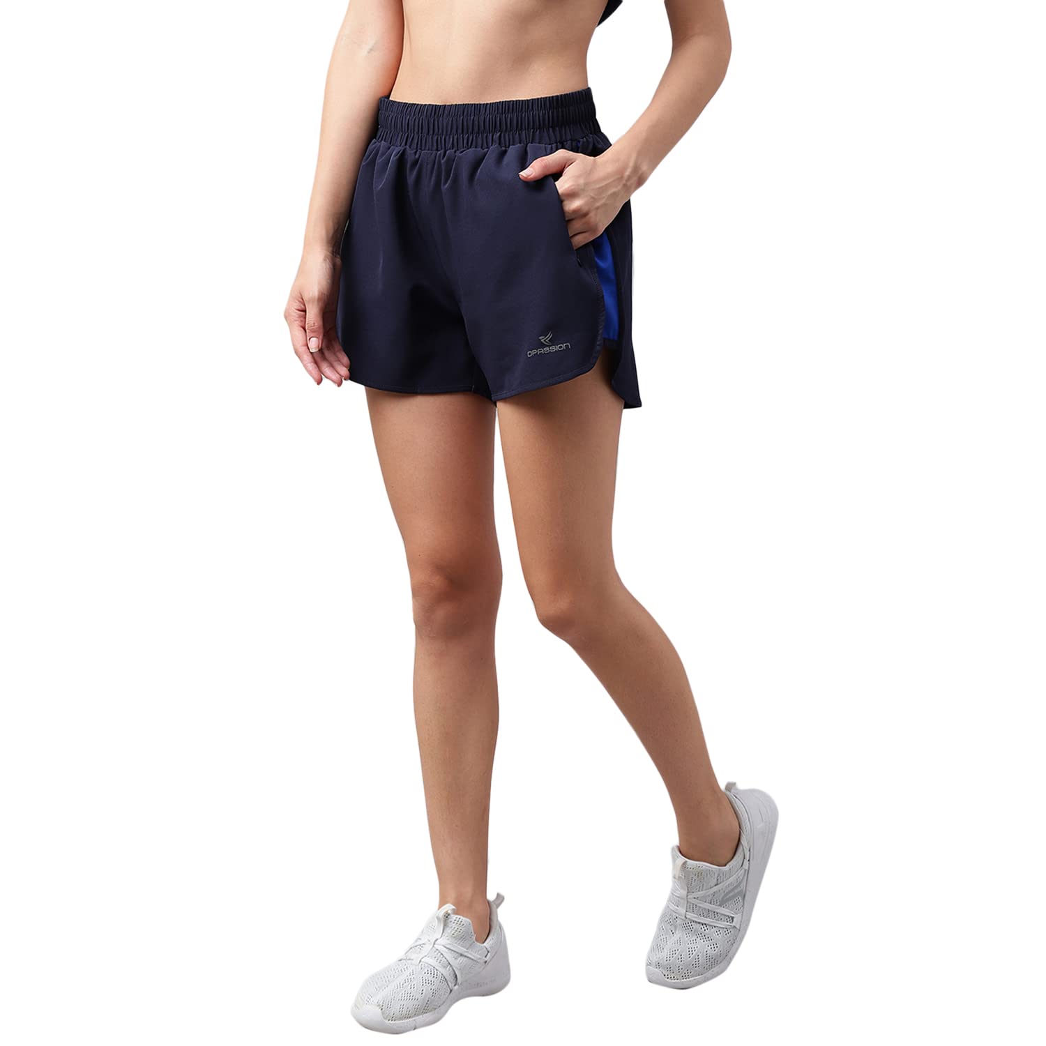 dpassion Lightweight Sport Shorts for Women with Side Pocket|Side Strip Design Gym Shorts for Women | Running Shorts for Women | Regular Shorts for Women Polyester-picture-17