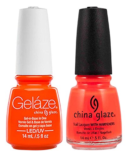 China Glaze Gelaze Tips and Toes Nail Polish, Orange Knockout, 2 Count China Glaze Gelaze Tips and Toes Nail Polish, Orange Knockout, 2 Count