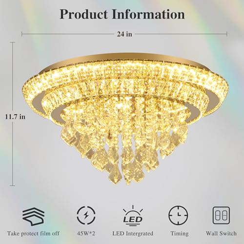 Crystal Chandeliers For Living Room Smart Gold - Image 6