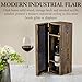 MyGift Rustic Burnt Solid Wood Single Wine Bottle Gift Box with Translucent Black Acrylic Window, Decorative Wine Collector Storage Case with Metal Latch Closure