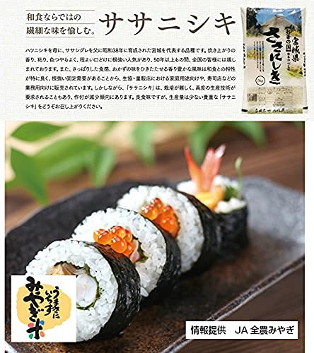 Amazon.co.jp: 宮城県産ササニシキ 10kg(5kg×2) 令和4年産