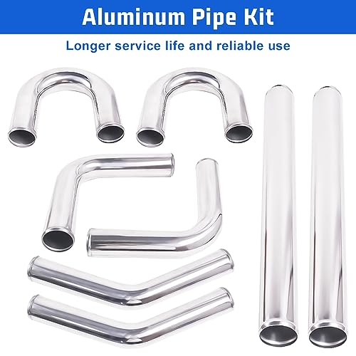 Universal 3" Inch Aluminum Intercooler U-Pipe Kit W/Silicone Hose and Stainless Steel T-Clamps - Image 6