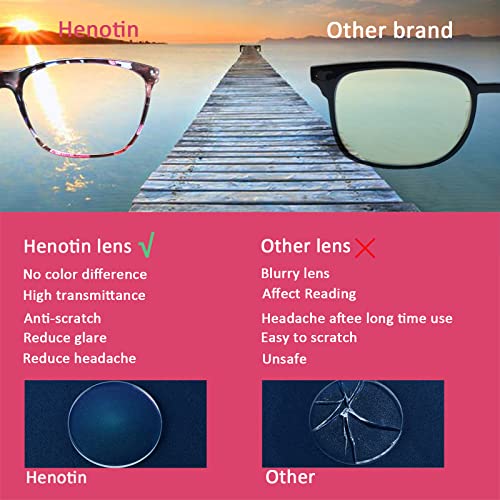 Image of Henotin 6 Pack Ladies Reading Glasses Blue Light Blocking Spring Hinge Readers Anti Eyestrain Computer Eyeglasses (Multicolor-2, 1.25, multiplier x)