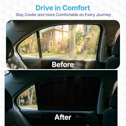Image of KINGSWAY Car Sun Shade Curtains Only Compatible with BYD ATTO 3 (2022 Onwards) | Z-Black Fix-Type (Non-Magnetic) | UV & Heat Protection | Pack of 4 Pcs