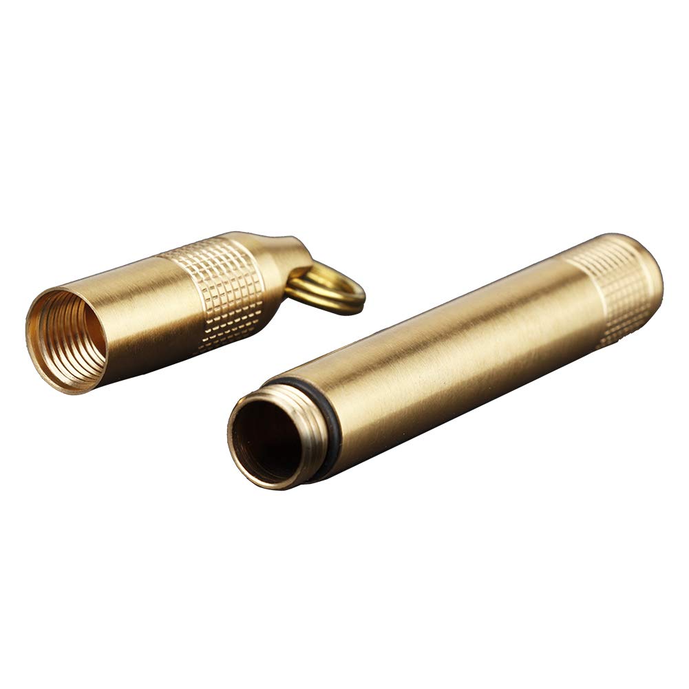 Qiilu Cigarette Tube Case Cigarette Container Brass Brass Bottle Holder Compartment Cigarette Toothpick Container Case