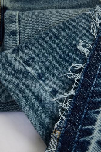 Image of SNITCH Men Flared Fit Jeans | Mid Rise Stone-Washed Denim with Raw Frayed Hem & 5-Pocket Design | 100% Cotton Woven Fabric for Casual & Everyday Wear