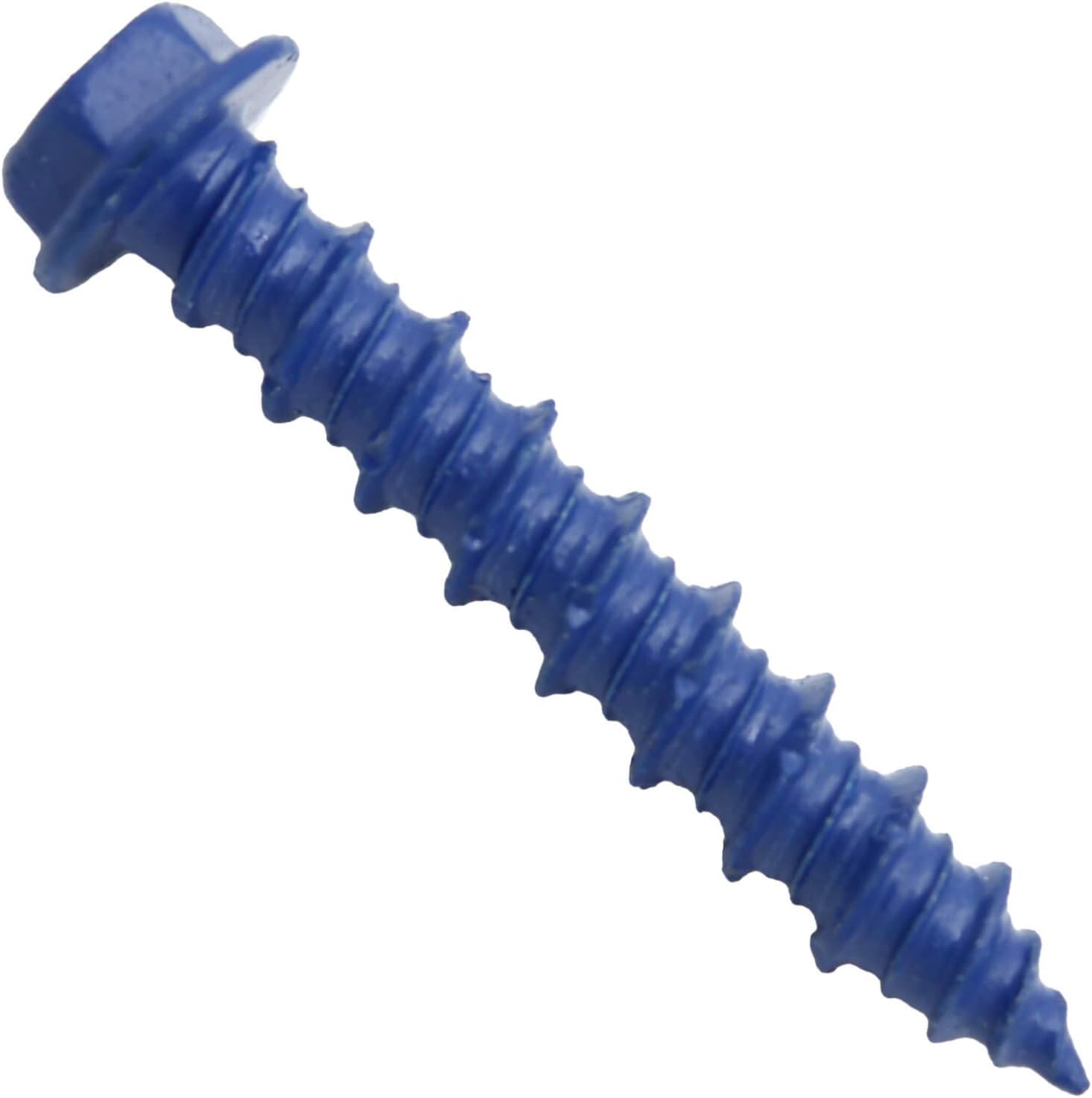 Blue Concrete Anchor Screws 3/16 x 1-1/4 Carbon Steel Hardened - Interior & Exterior Coated Rust and Corrosion Resistant Screws (100 Count)