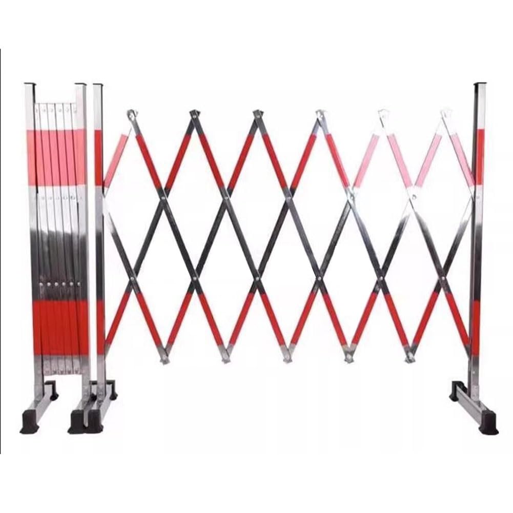 Barrière de sécurité, barrière extensible en acier inoxydable - Barrière de circulation portable, portail de sécurité pliable pour travaux routiers, signalisation et isolement, barrière argentée mob