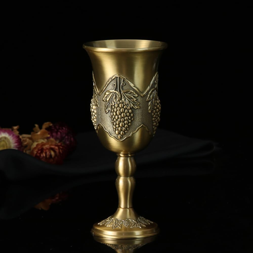 14cm Wine Glass European Retro Goblet Home Decoration Ornaments Bronze Wine Cup