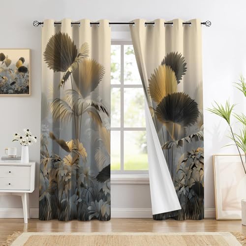 Rideaux occultants plantes géantes thermiques isolants anti froid 140x260 - 4