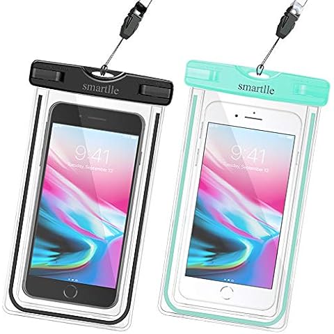 smartlle Waterproof Phone Case, Universal Large Waterproof Phone Pouch Dry Bag for apple iPhone 12,11,X, 8, 7, 6 Plus, SE, Samsung S10+ S9+ S8 S8+, 7", Outdoor Water Sports Snowproof Dirtproof 2 Pack Cover