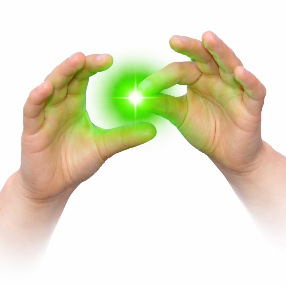 MilesMagic Magician's Set of 2 Magic Rubber Thumb Tip Light Up Flash Lights from Anywhere Finger Tricks (Green)