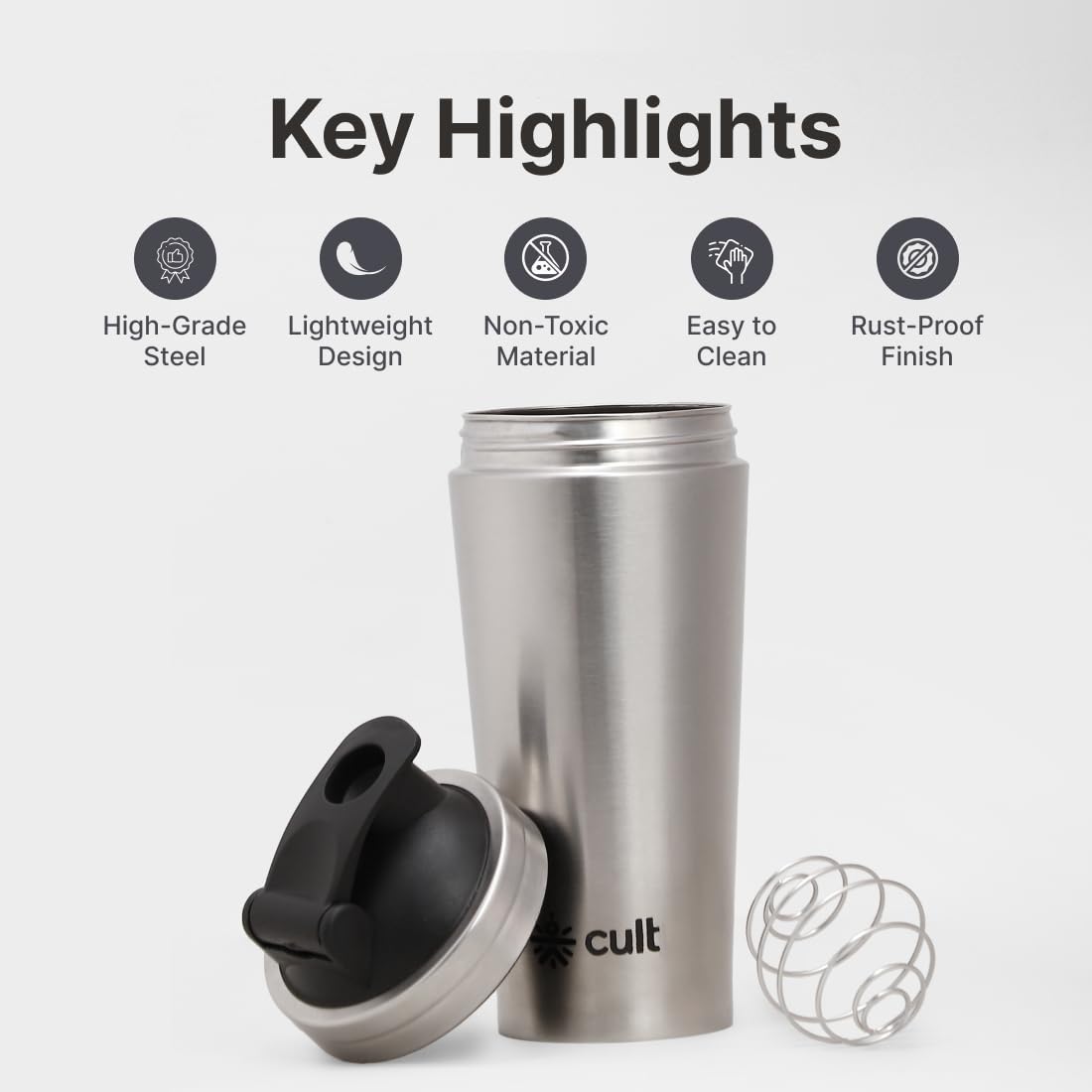 CULT Steel Shaker Unisex 700 ML Silver - Image 8 thumbnail