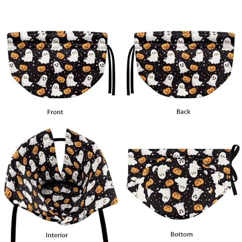 Image of Ghost Pumpkin Teapot Dust Cover, Portable Premium Fabric Tea Cosy with Drawstring Breakfast Warmer Insulation and Keep Warm, Kitchen Thanksgiving Decor