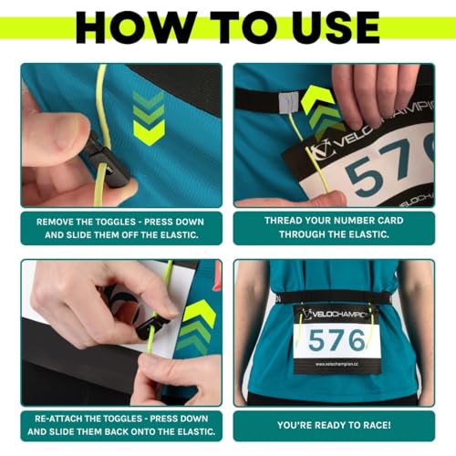 VeloChampion Leichter Laufgürtel Für Damen Und Herren – Elastischer Startnummernhalter Mit Stretch-Passform – Ohne Sicherheitsnadeln – 3 Größen – Laufen. Triathlon. Radfahren. Marathon. Joggen