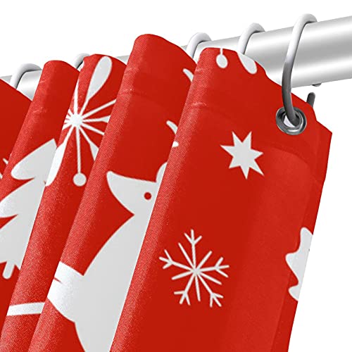 Rideau de douche Noël 183 cm lavable en tissu polyester - 6