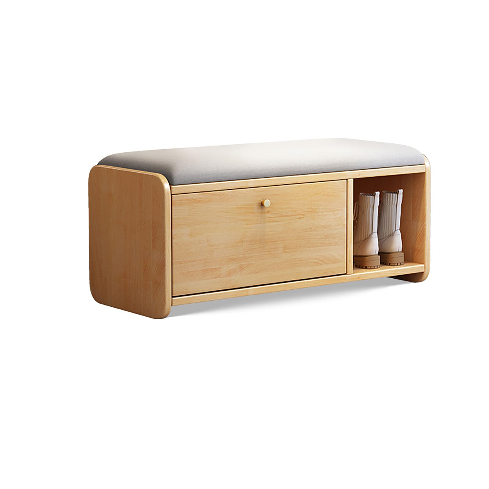 WJFTODAY Shoe Storage Bench with Padded Seat Flip Drawers for Entryway Hallway & Bedroom Stylish for Closet & Home Décor