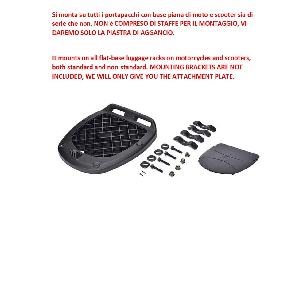 COMPATIBILE CON YAMAHA T-MAX 560 BAULETTO PER MOTO SCOOTER VALIGIA E46 RIVIERA TOP CASE MONOLOCK 46LT BAULE CON PIASTRA E KIT UNIVERSALE PER PORTAPACCHI POSTERIORE