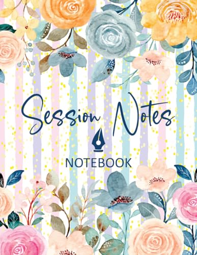 Session notes notebook for Therapist Counselors Coaches and Social worker, Customized Log Book To Record Client Problems, Progress, Plans For Psychotherapists | Beautiful flower cover design image 2