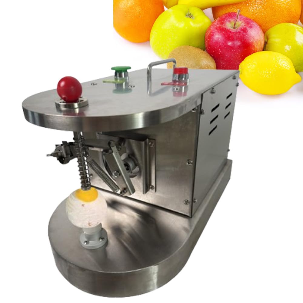 ShaiVrissian Automatic Fruit Peeling Machine,Commercial Double Blade Orange Peeler,500 Pieces/Hour,Adjustable Thickness,For Oranges,Lemons,Kiwis,Peaches,Efficient Food Preparation