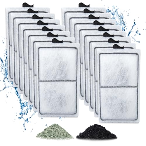 Zuqqony 15 Pack PF-S Filter Cartridges Compatible with Silenstream PF10 Power Filters Remplacement Aquarium Carbon Cartridge with Zeolite