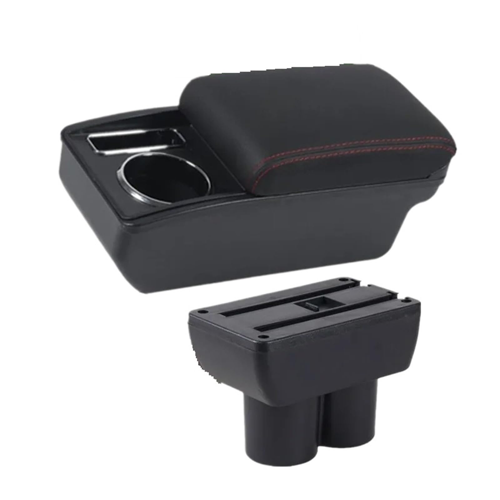 UMDJJU For Suzuki For Jimny JB23 JB43 1998-2018 Car Armrest Double-layer Storage Box Retrofit Accessories Car Centre Console Armrest Box(N1 red line No USB)