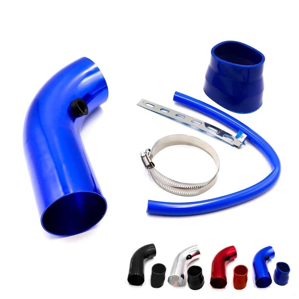 Intake Kit Universele Aluminium Auto Luchtaanzuigbuis Kit 76mm Leidingen Koude Luchtinlaatsysteem Duct Buis Kit Luchtfilter Luchtinlaat(Color:Rood