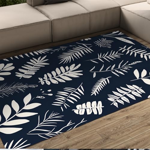 Tapis abstrait à imprimé simple doux lavable pour chambre