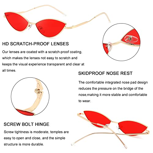 Dollger Cat Eye Cute Sunglasses for Women Men Triangle Vintage Trendy Cool Sun Glasses4